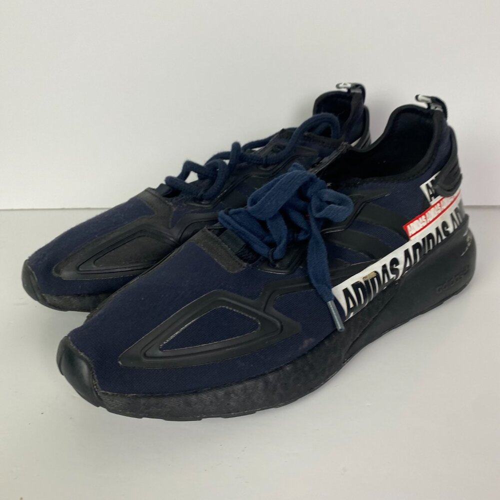 Adidas ZX 2K Boost Bold Logo Graphic Shoes Men's 10.5 Black Originals Sneakers - Picture 6 of 13